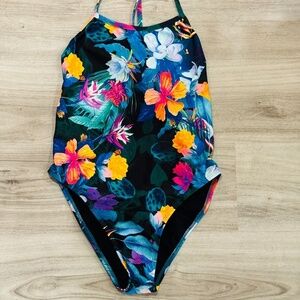 Jolyn - Tie-Back One Piece Dayno Suit in Hana Print, Size 34, Used Only Once